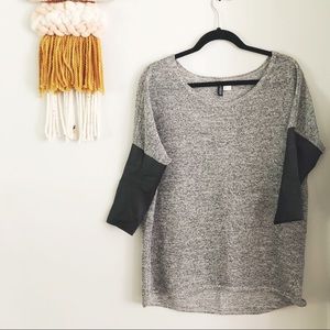 Oversized Contrast-sleeve Sweater